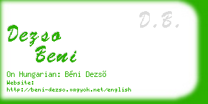 dezso beni business card